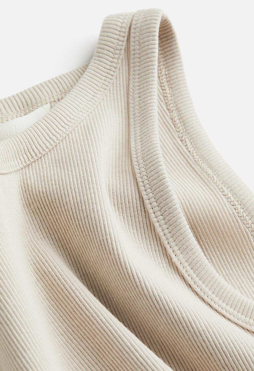 H&M - Cropped vest top - light beige