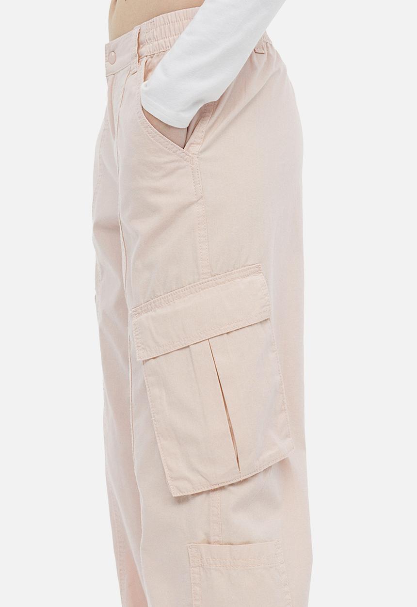 H&M - Canvas cargo trousers - light pink