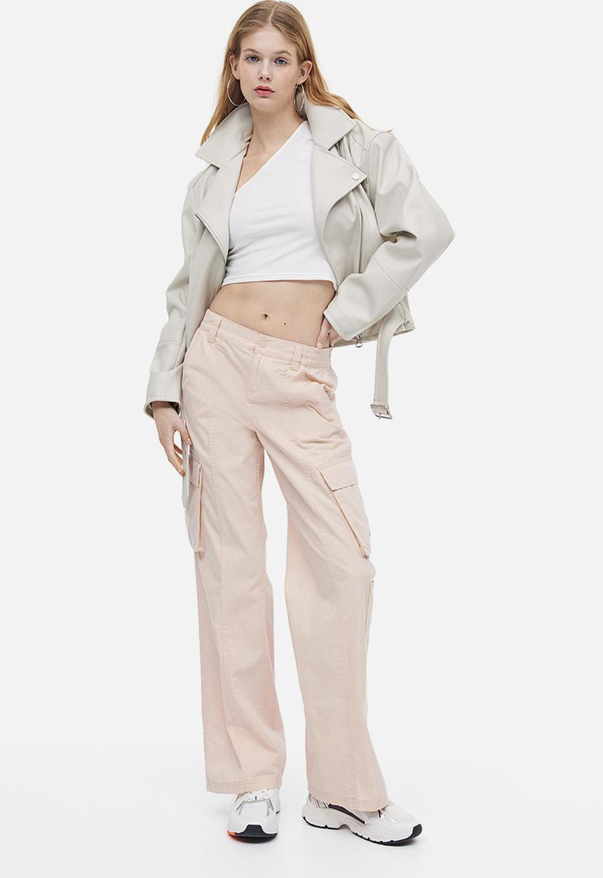 H&M - Canvas cargo trousers - light pink