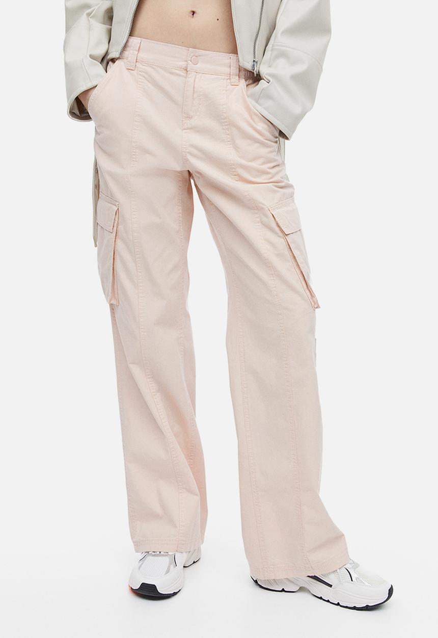 H&M - Canvas cargo trousers - light pink