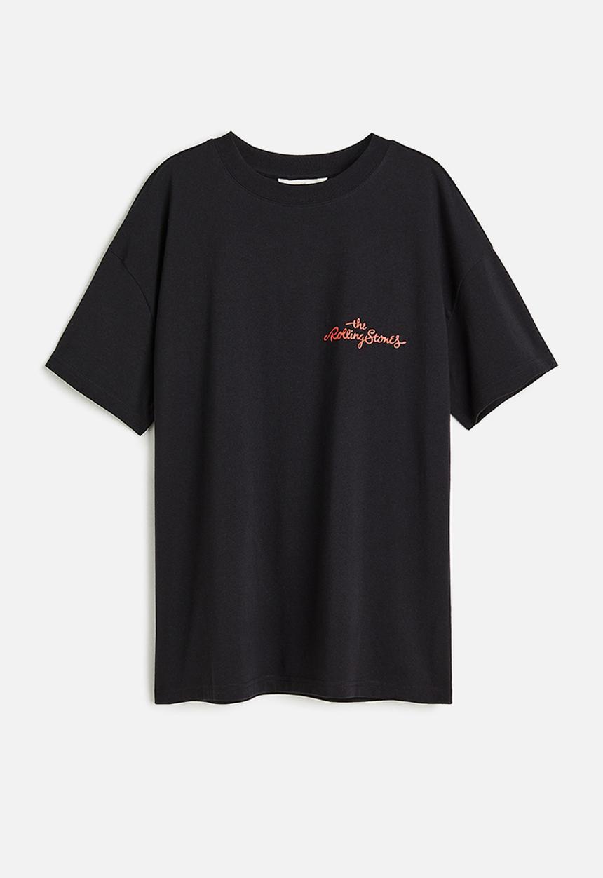 H&M - Oversized printed t-shirt - black the rolling stones