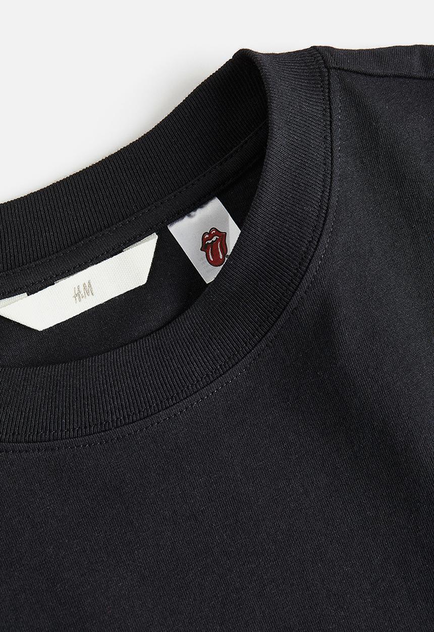 H&M - Oversized printed t-shirt - black the rolling stones