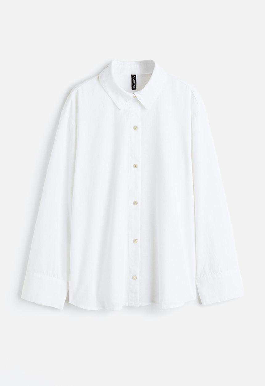 H&M - Linen-blend shirt - white