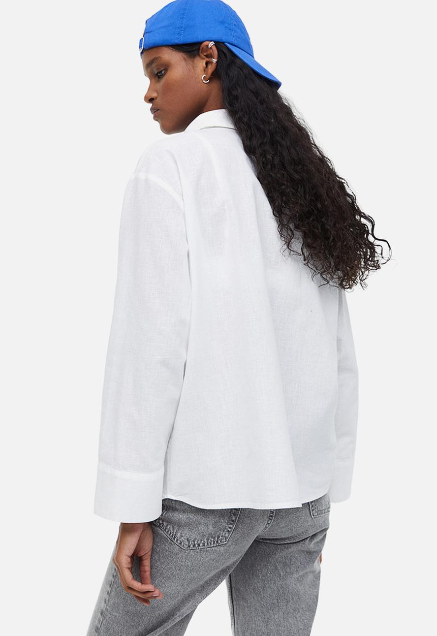 H&M - Linen-blend shirt - white