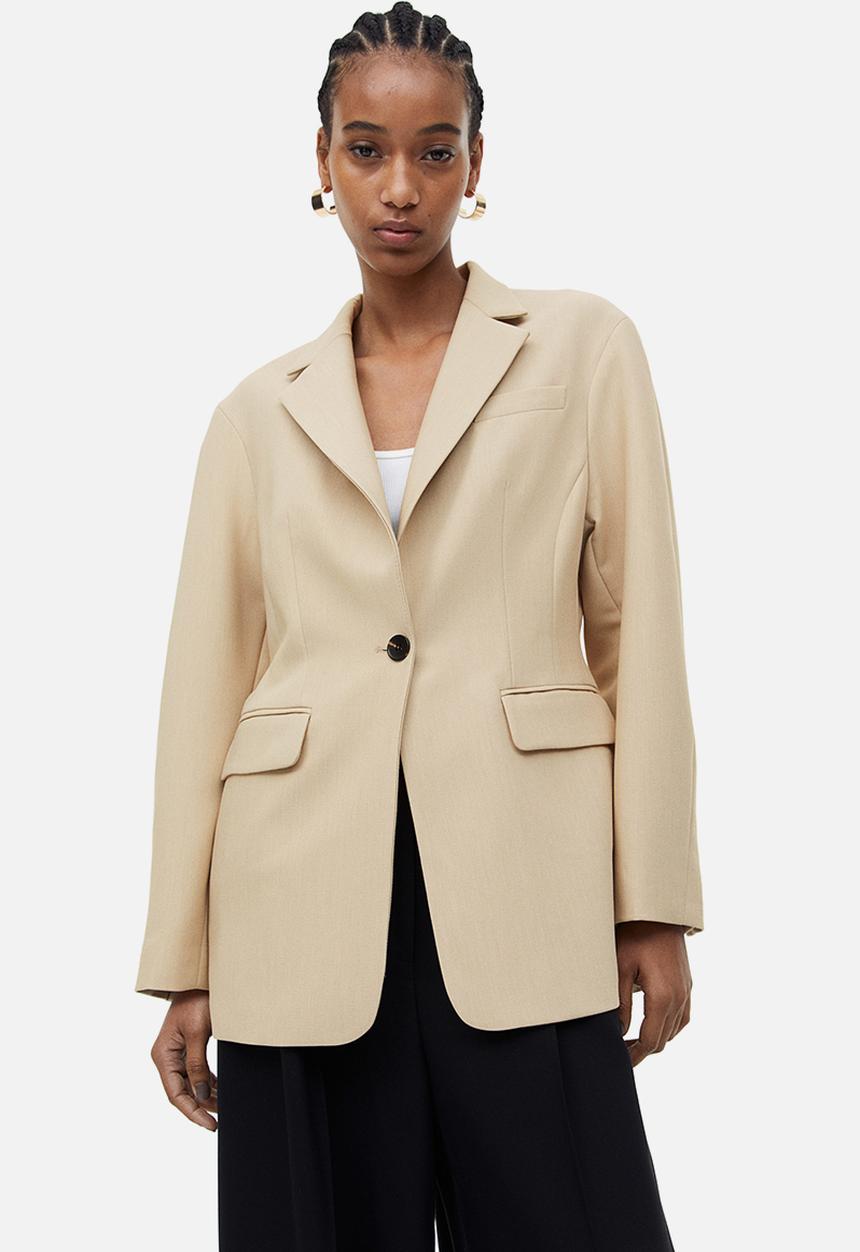 H&M - Single-breasted twill blazer - light beige