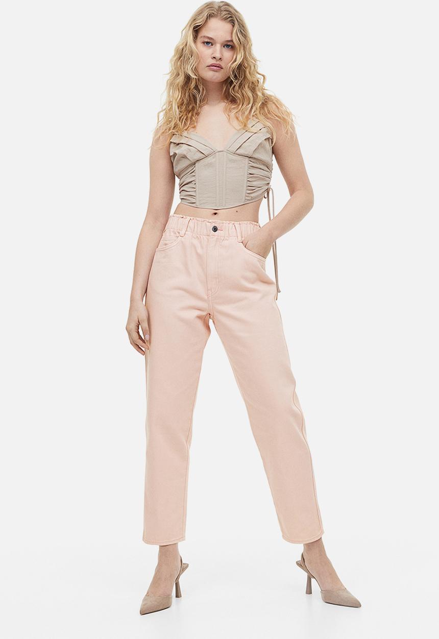 H&M - High waist twill trousers - light pink