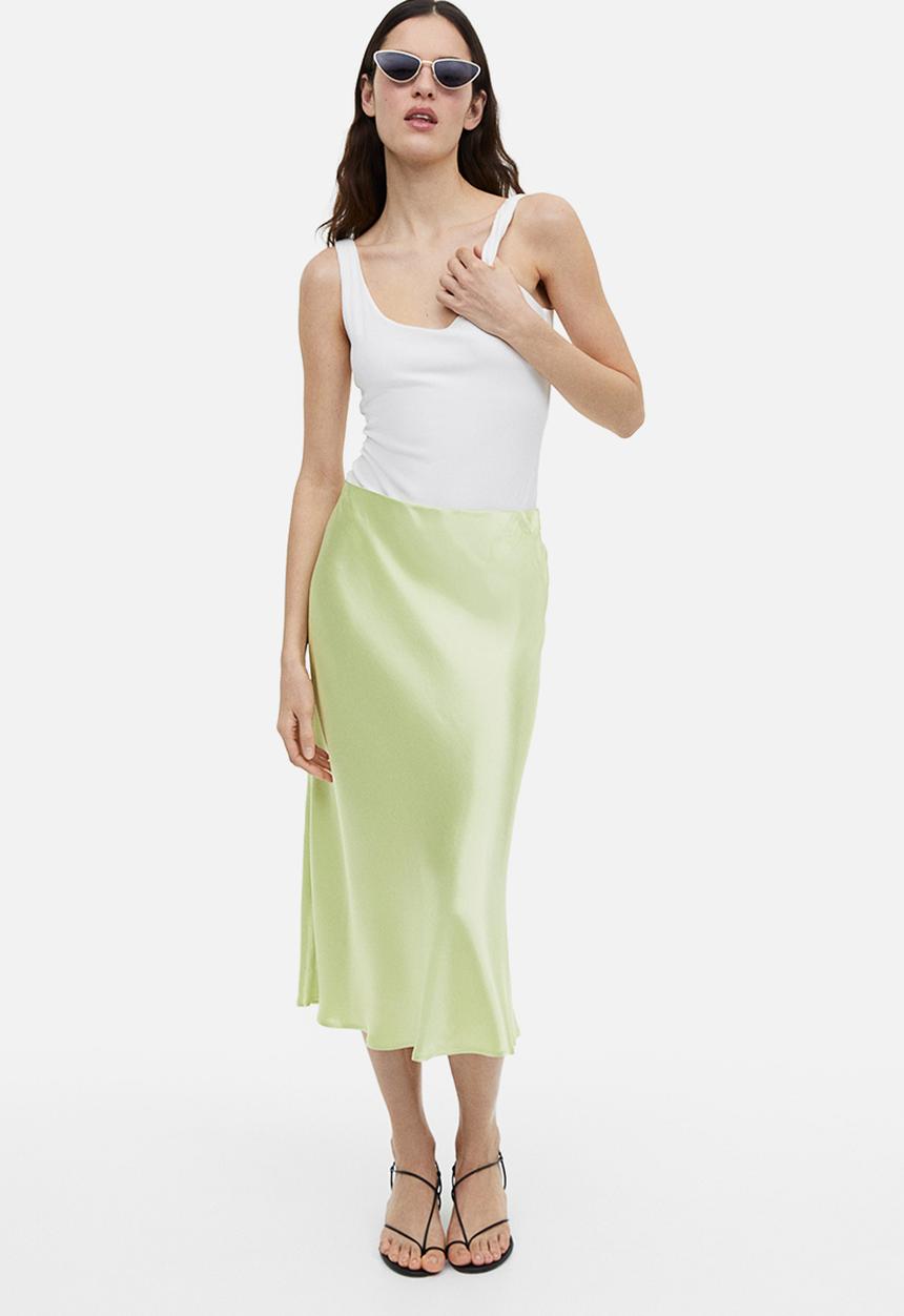 H&M - Flared skirt - lime green