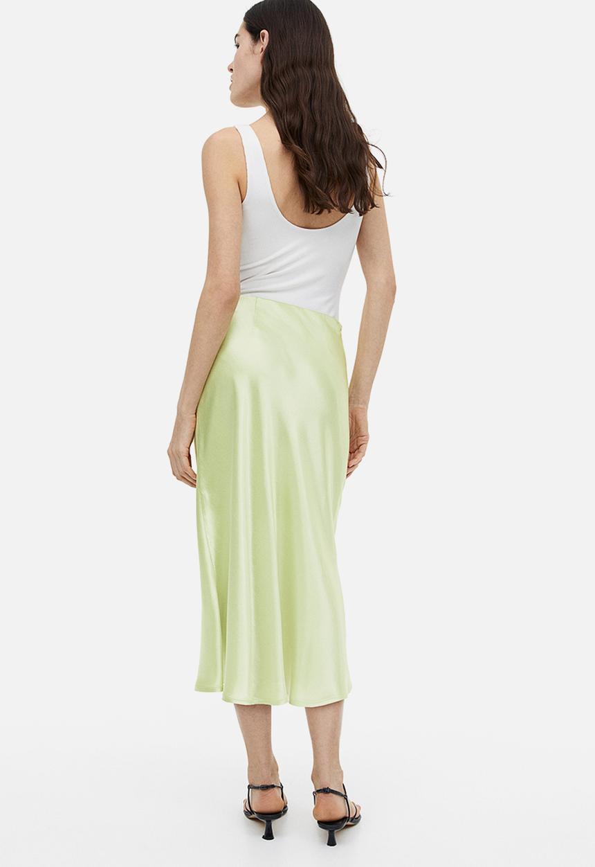 H&M - Flared skirt - lime green