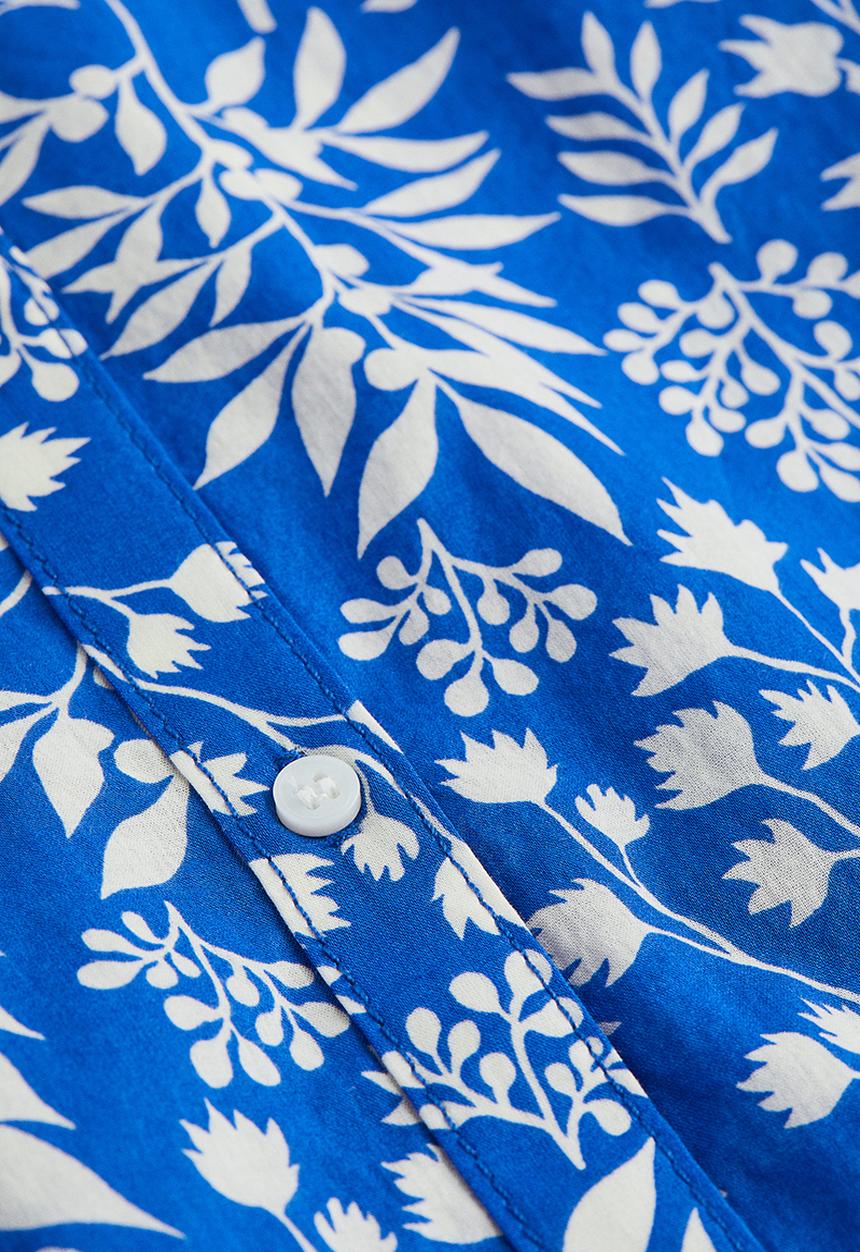 H&M - Voluminous balloon-sleeved blouse - blue floral