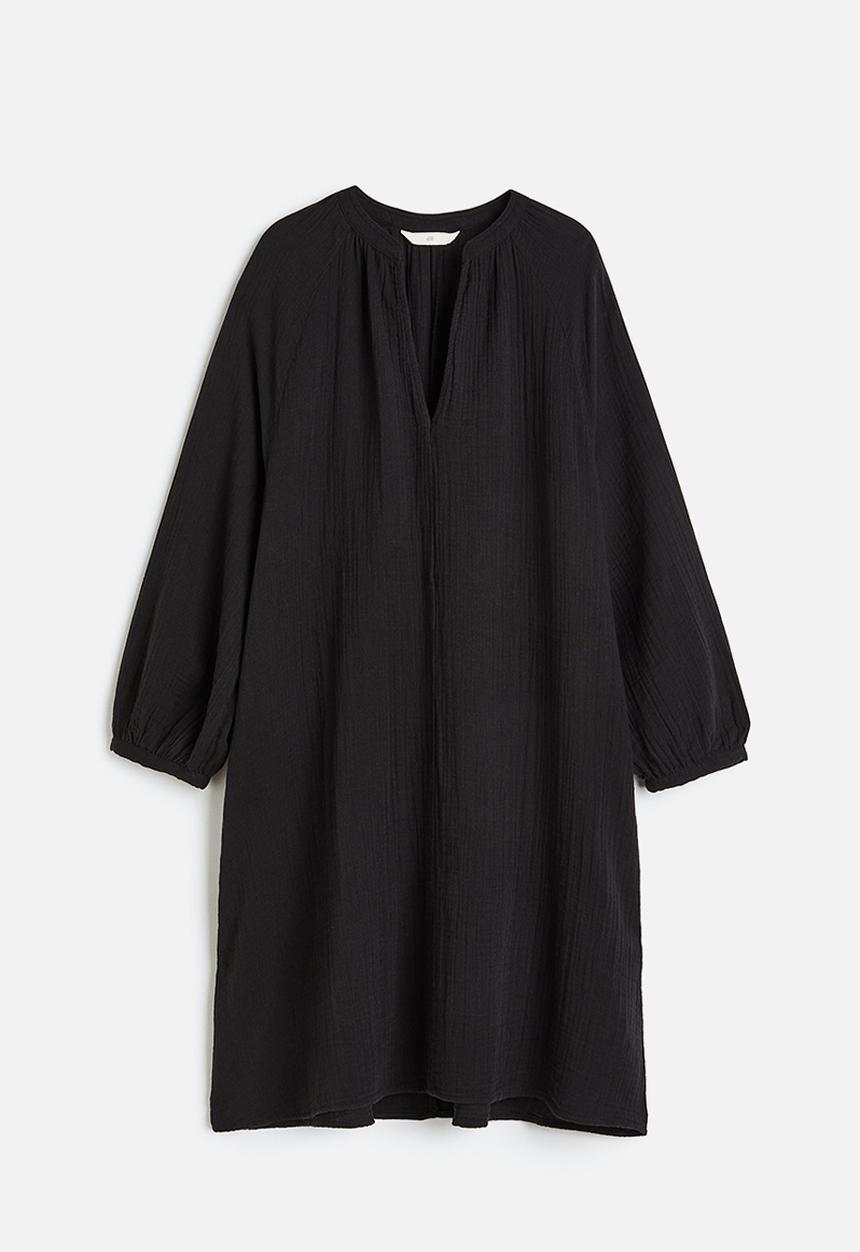 H&M - Double weave tunic dress - black