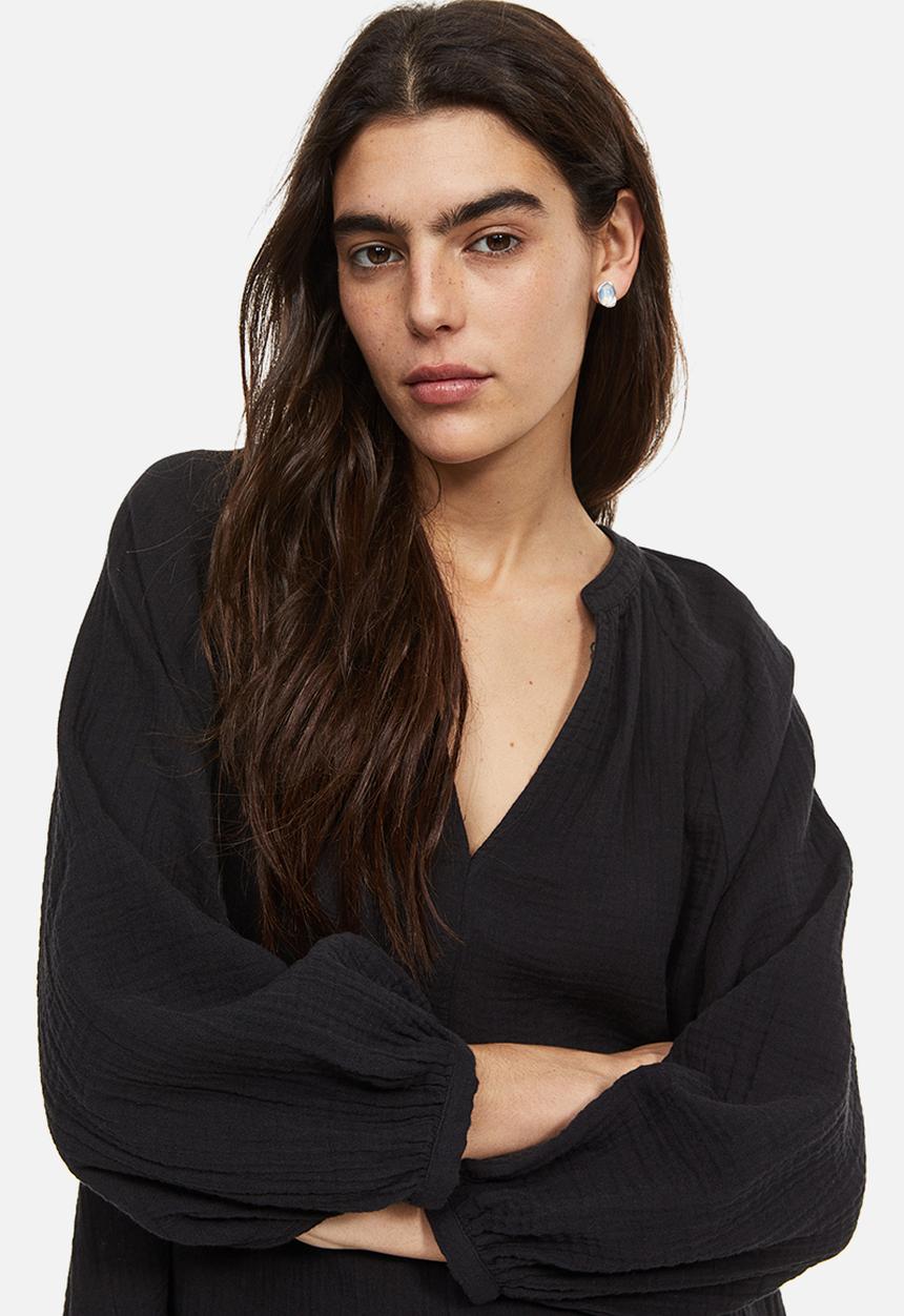 H&M - Double weave tunic dress - black