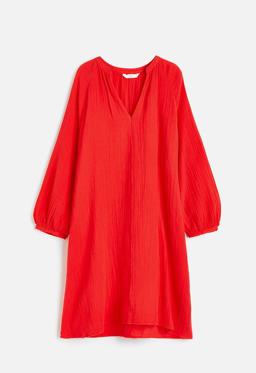 H&M - Double weave tunic dress - red