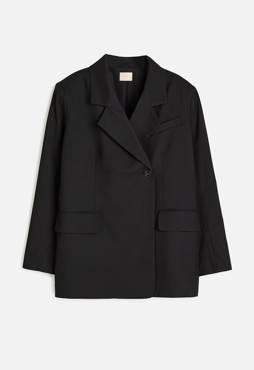 H&M - Single-breasted twill blazer - black