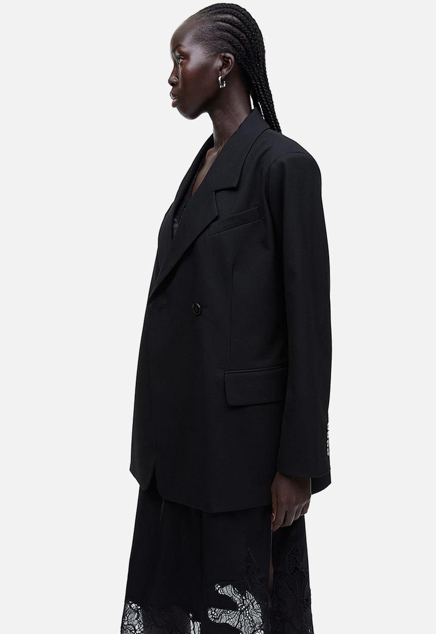 H&M - Single-breasted twill blazer - black