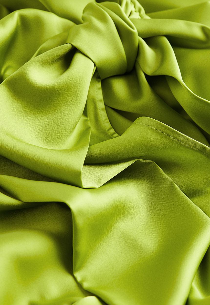 H&M - Satin wrap dress - green