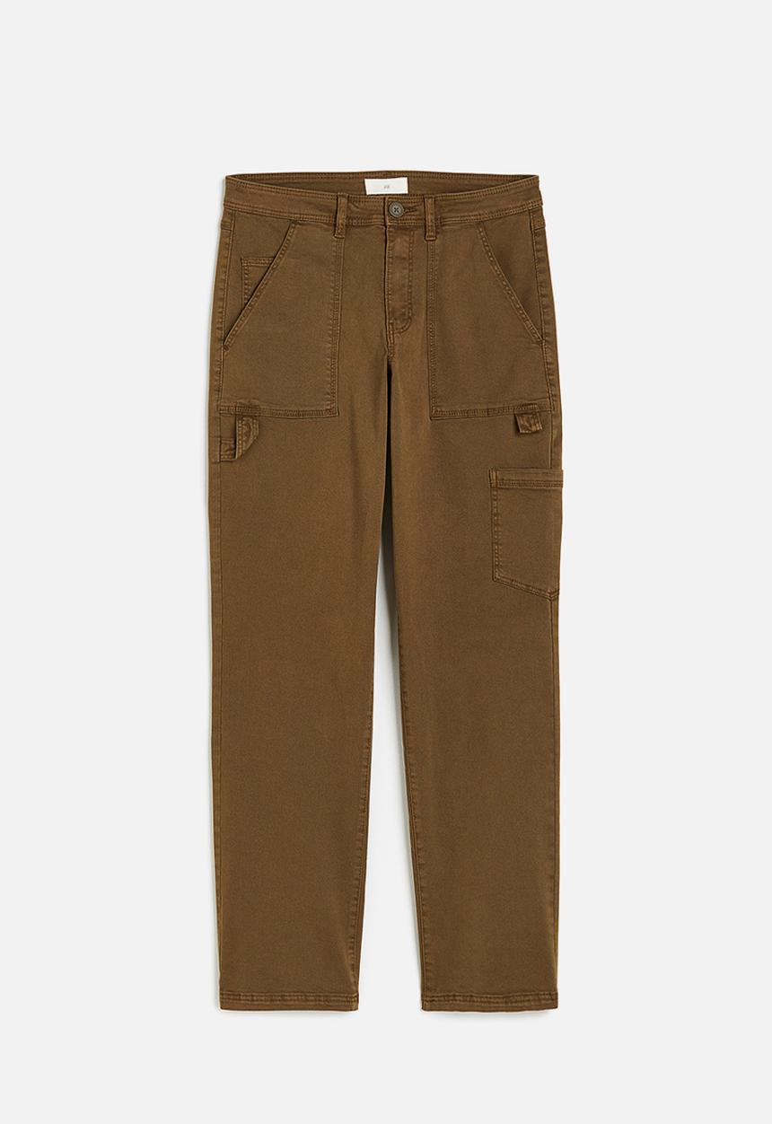 H&M - Twill utility trousers - dark khaki green