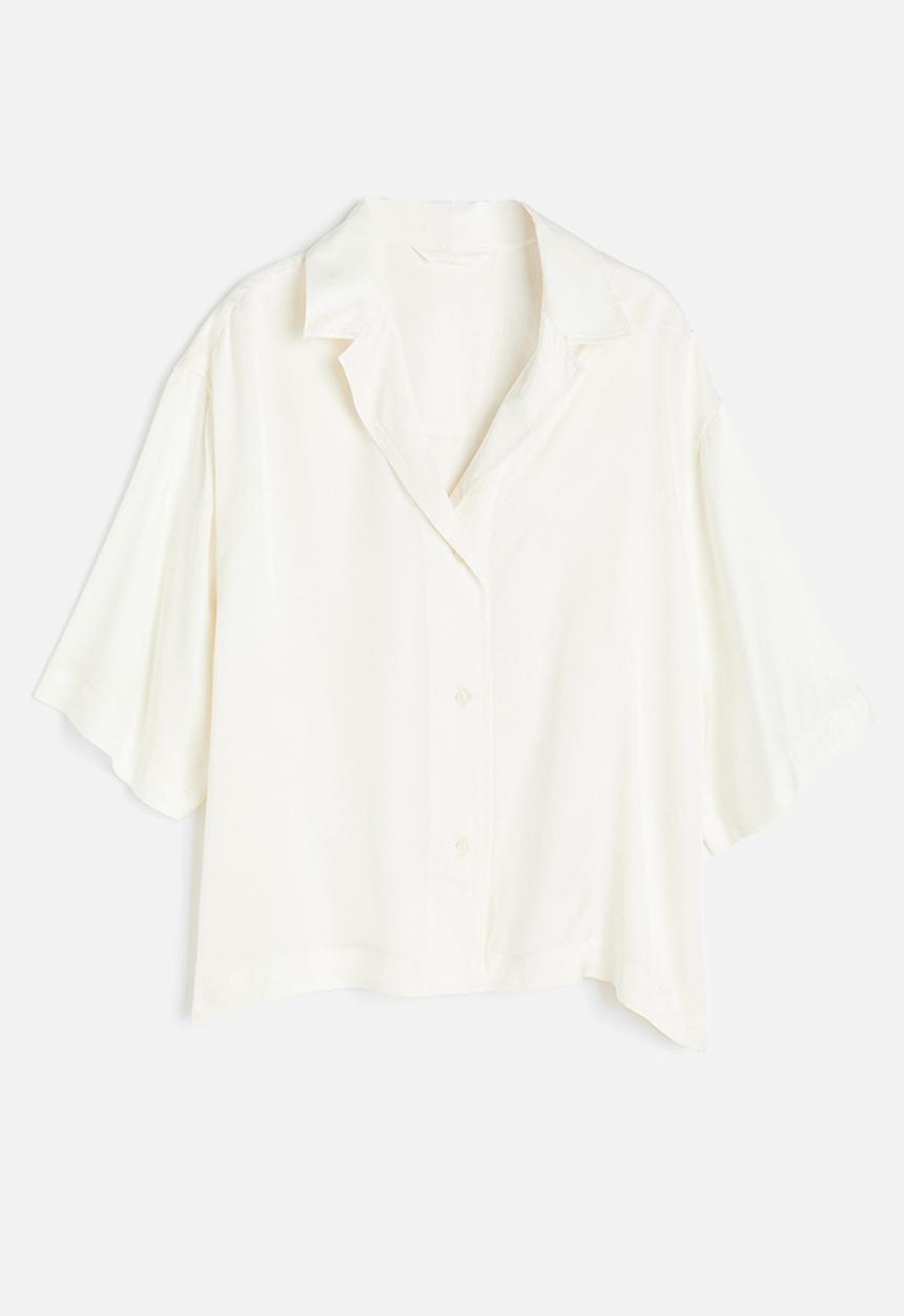 H&M - Boxy viscose blouse - white