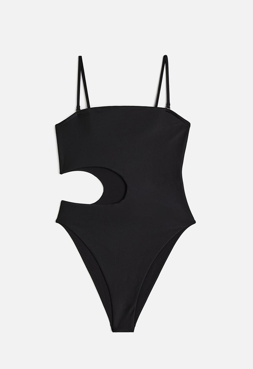 H&M - High leg cut-out swimsuit - black