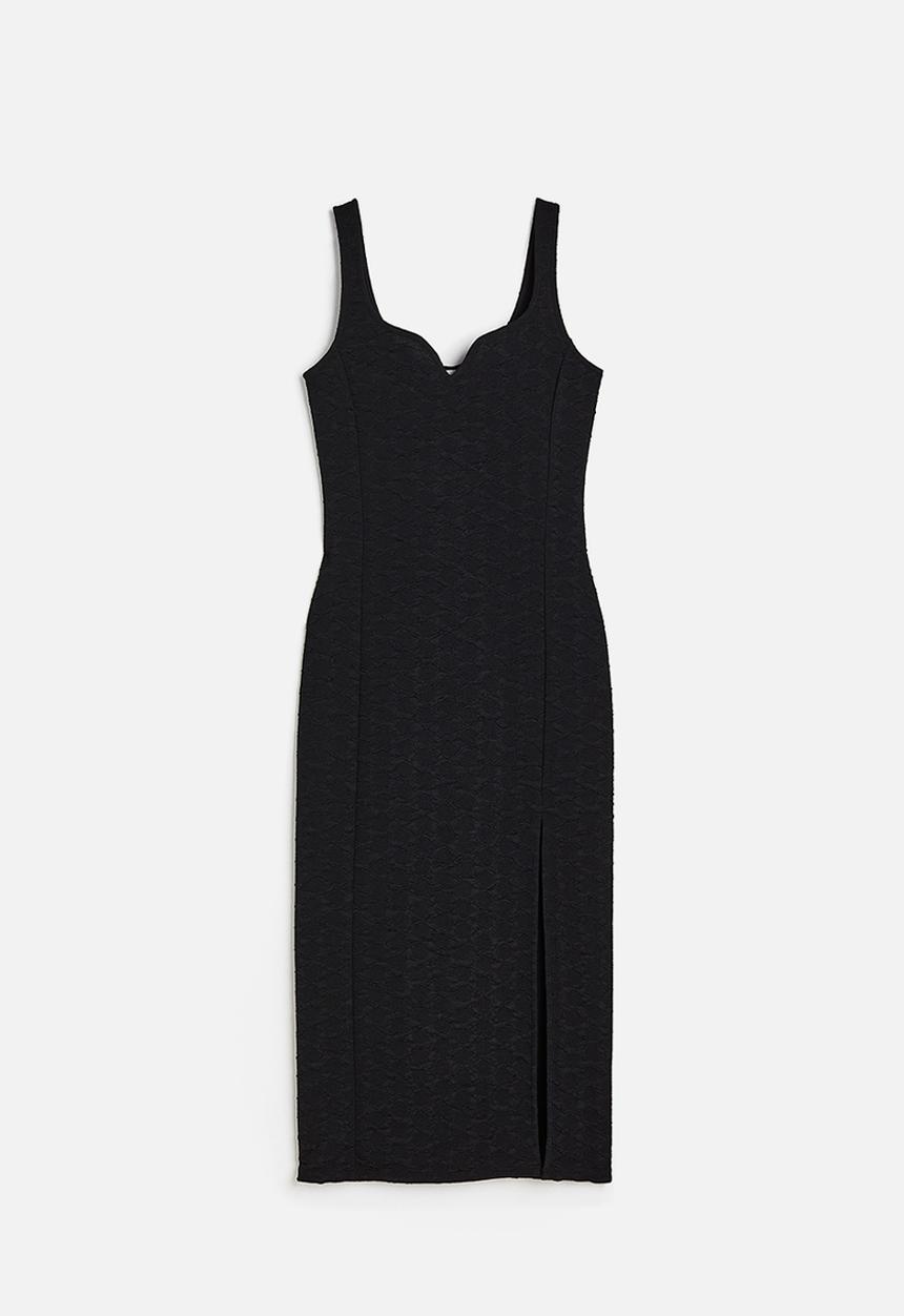 H&M - Textured jersey bodycon dress - black