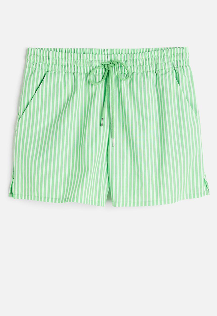 H&M - Pull-on shorts - green white striped