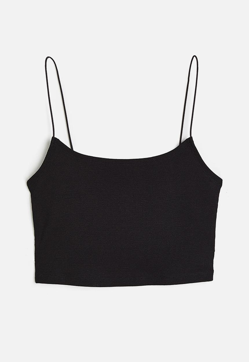 H&M - Cropped strappy top - black