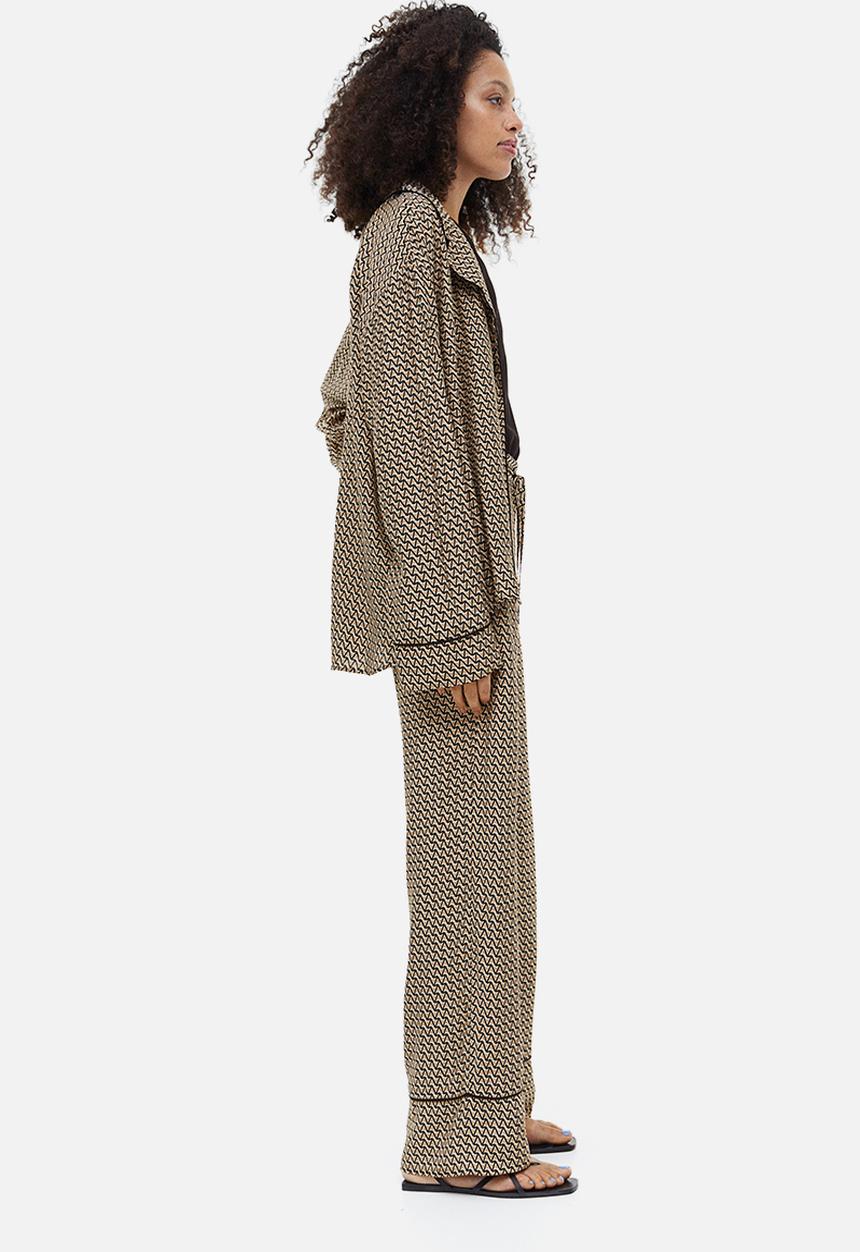 H&M - Patterned trousers -  beige patterned