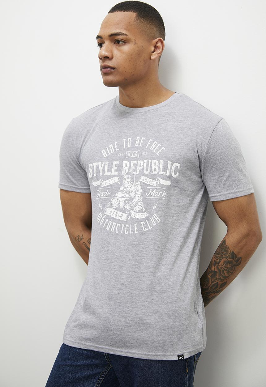 STYLE REPUBLIC - Crew neck graphic t-shirt - grey melange