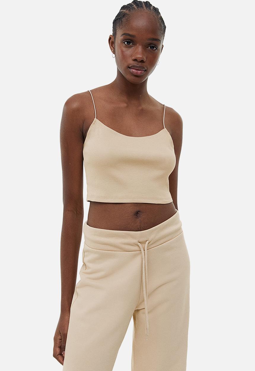 H&M - Cropped strappy top - beige