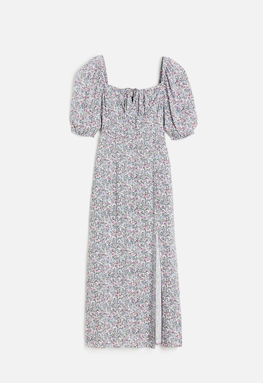 H&M - Drawstring detail dress - white floral