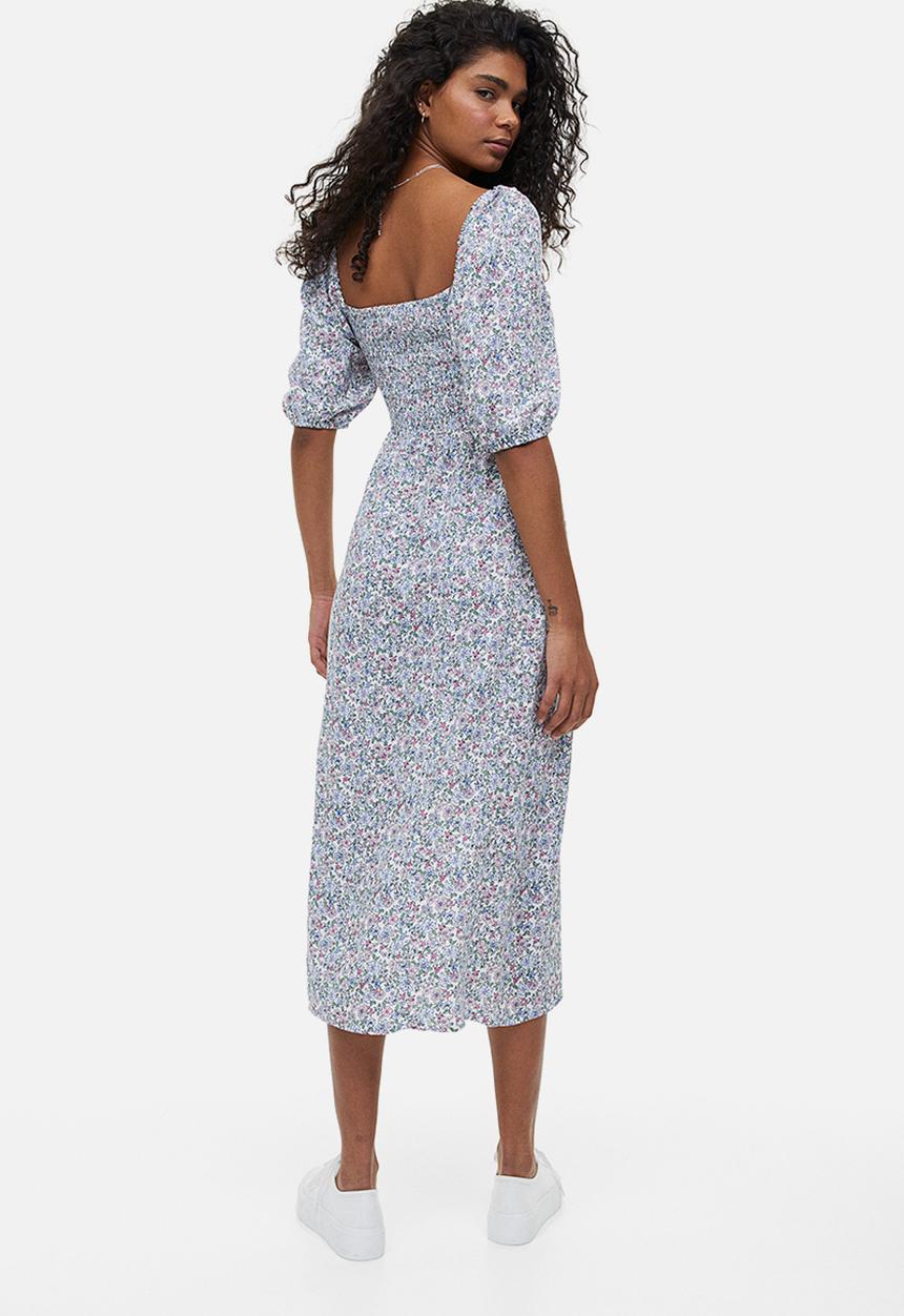H&M - Drawstring detail dress - white floral