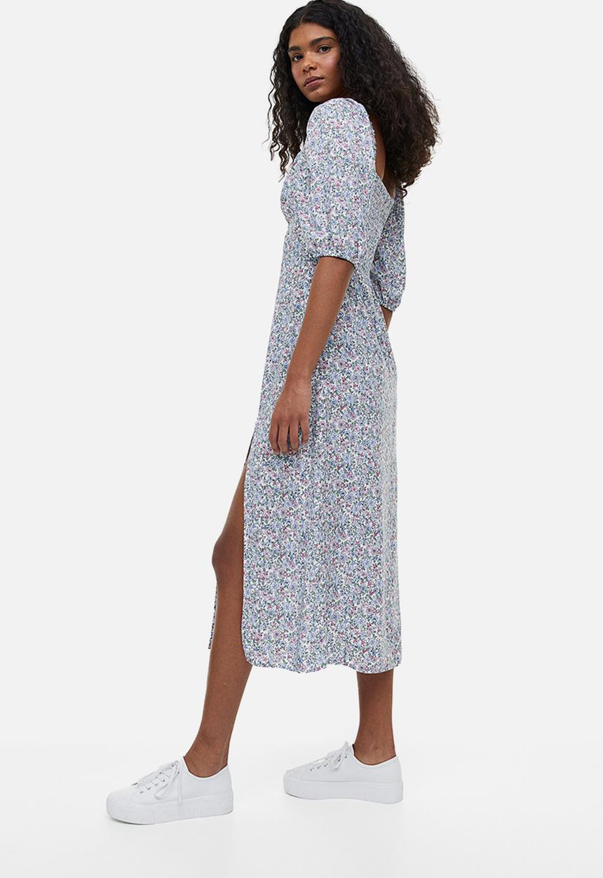 H&M - Drawstring detail dress - white floral