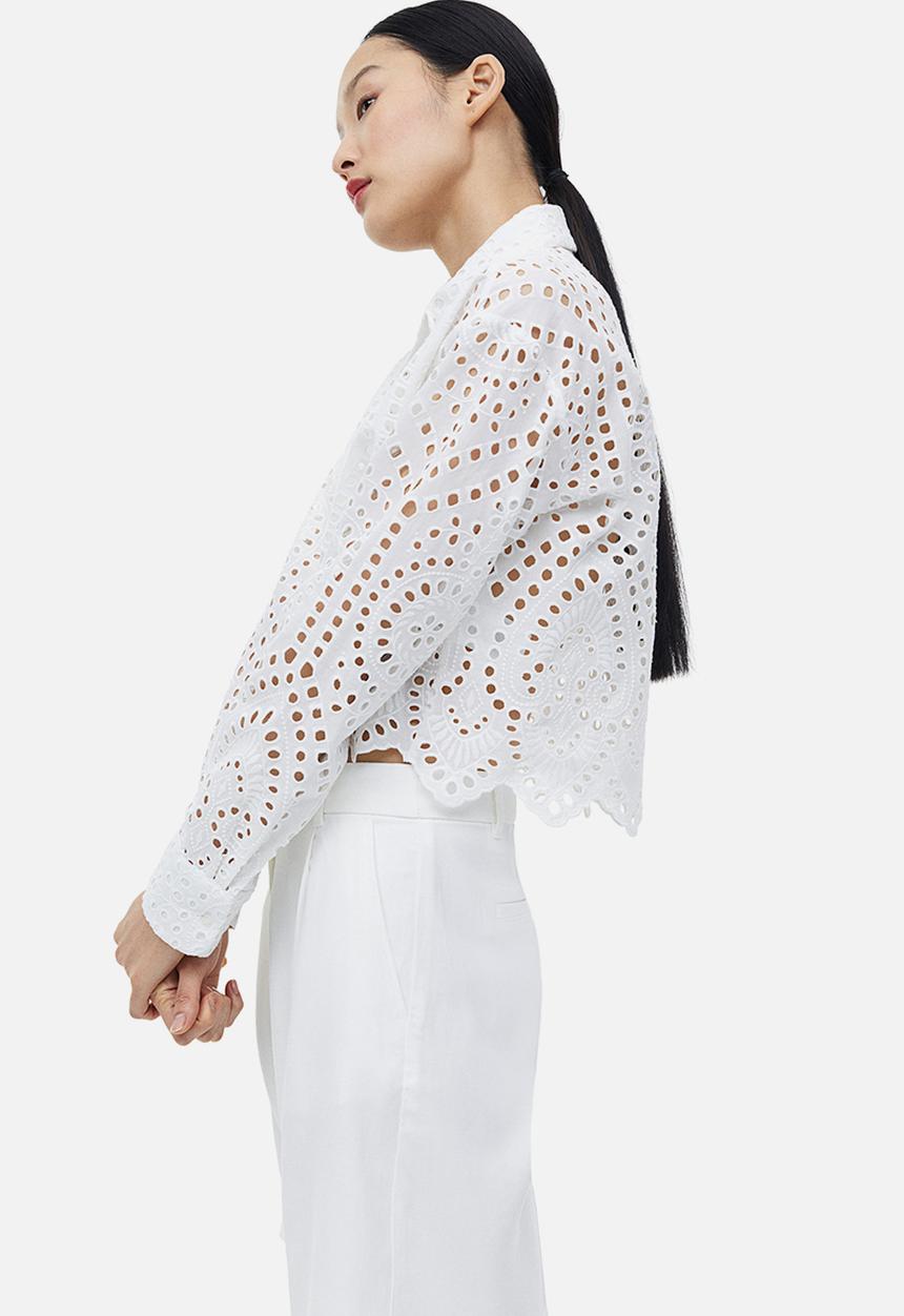 H&M - Broderie anglaise shirt - white