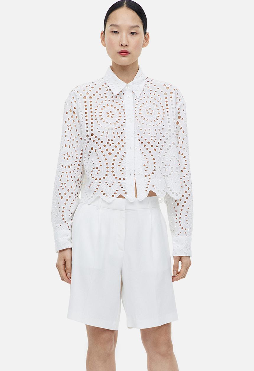 H&M - Broderie anglaise shirt - white