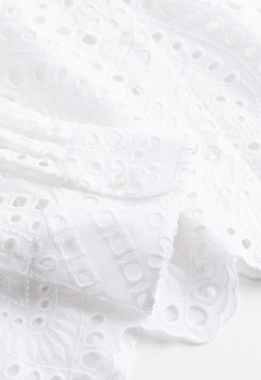 H&M - Broderie anglaise shirt - white