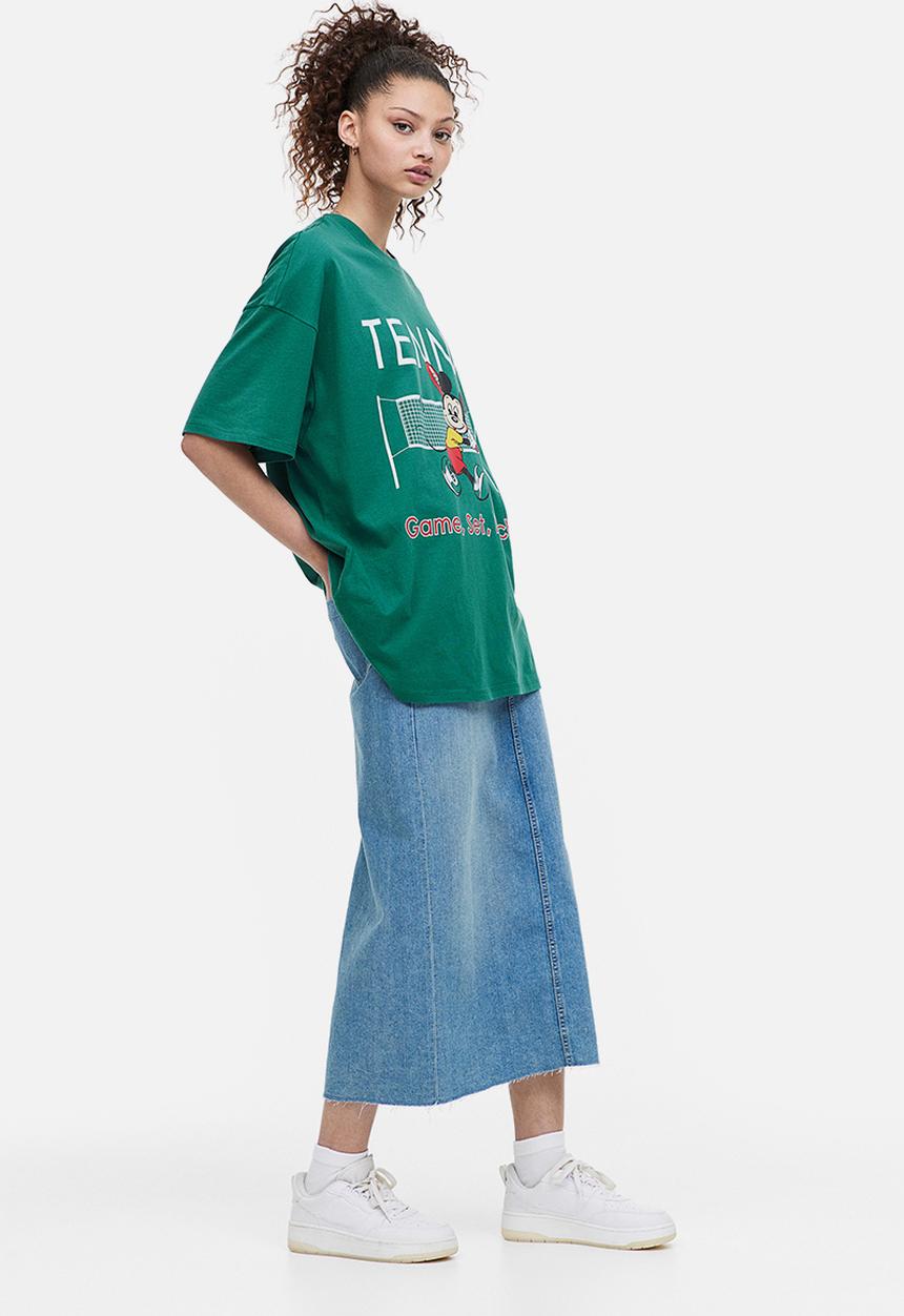 H&M - Oversized printed T-shirt - green