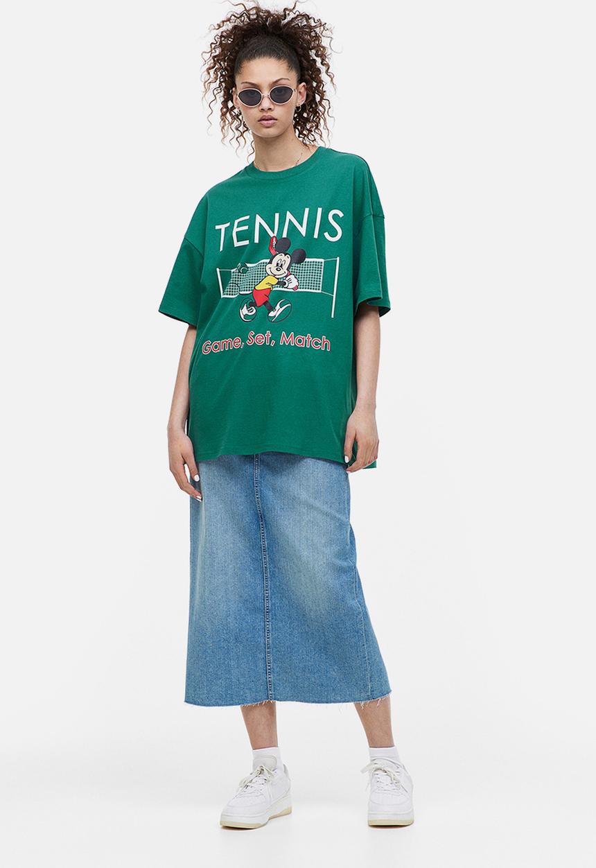 H&M - Oversized printed T-shirt - green
