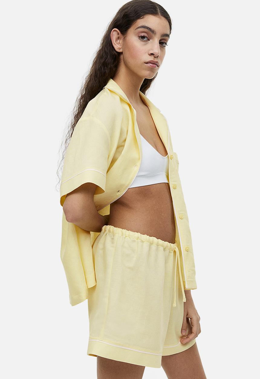 H&M - Linen-blend pyjamas - light yellow