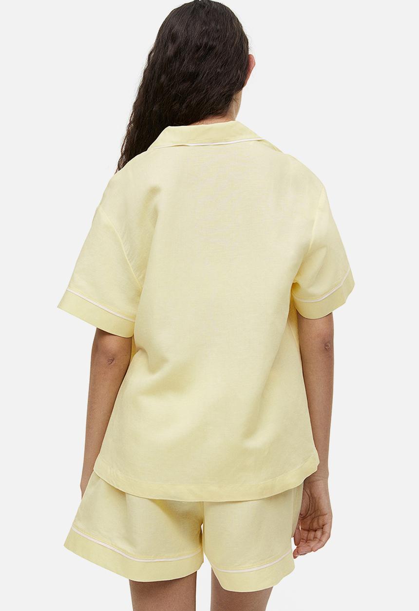 H&M - Linen-blend pyjamas - light yellow