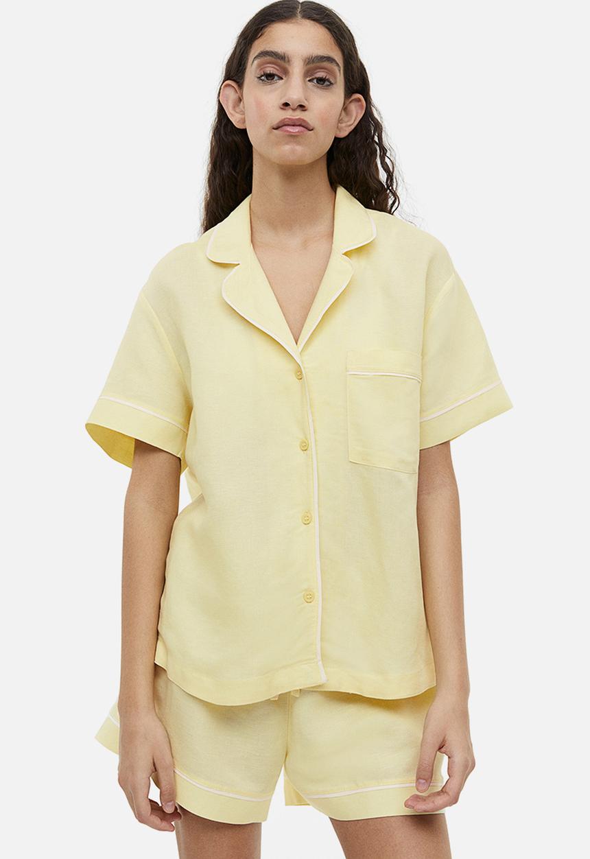 H&M - Linen-blend pyjamas - light yellow