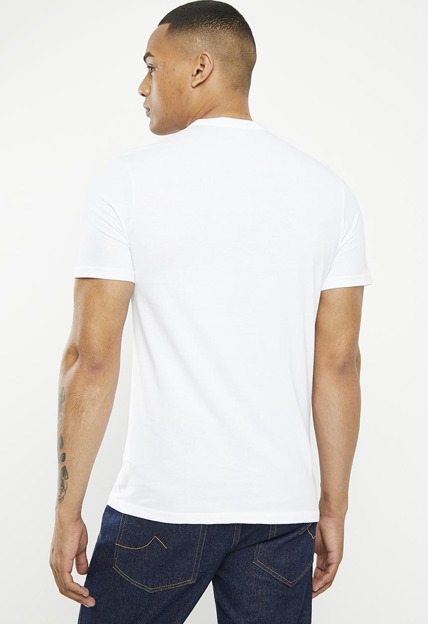 urban° - Mens Urban fashion henley hd print tee - bright white
