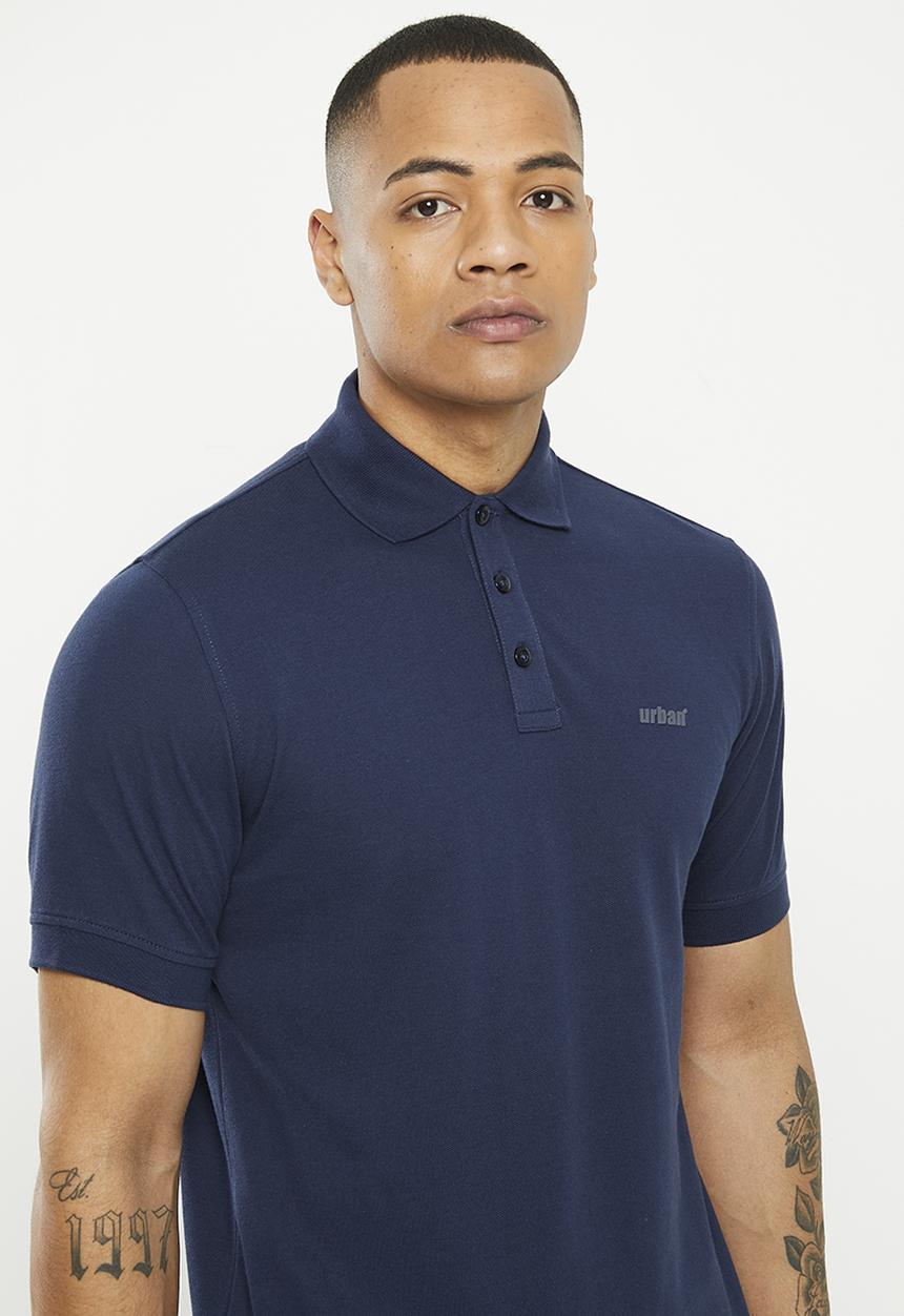 urban° - Mens Urban core pique bio polished golfer - black iris