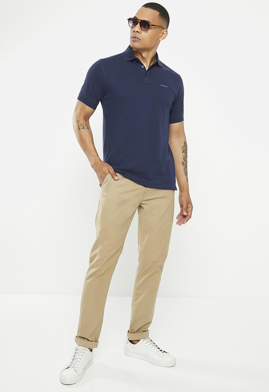 urban° - Mens Urban core pique bio polished golfer - black iris