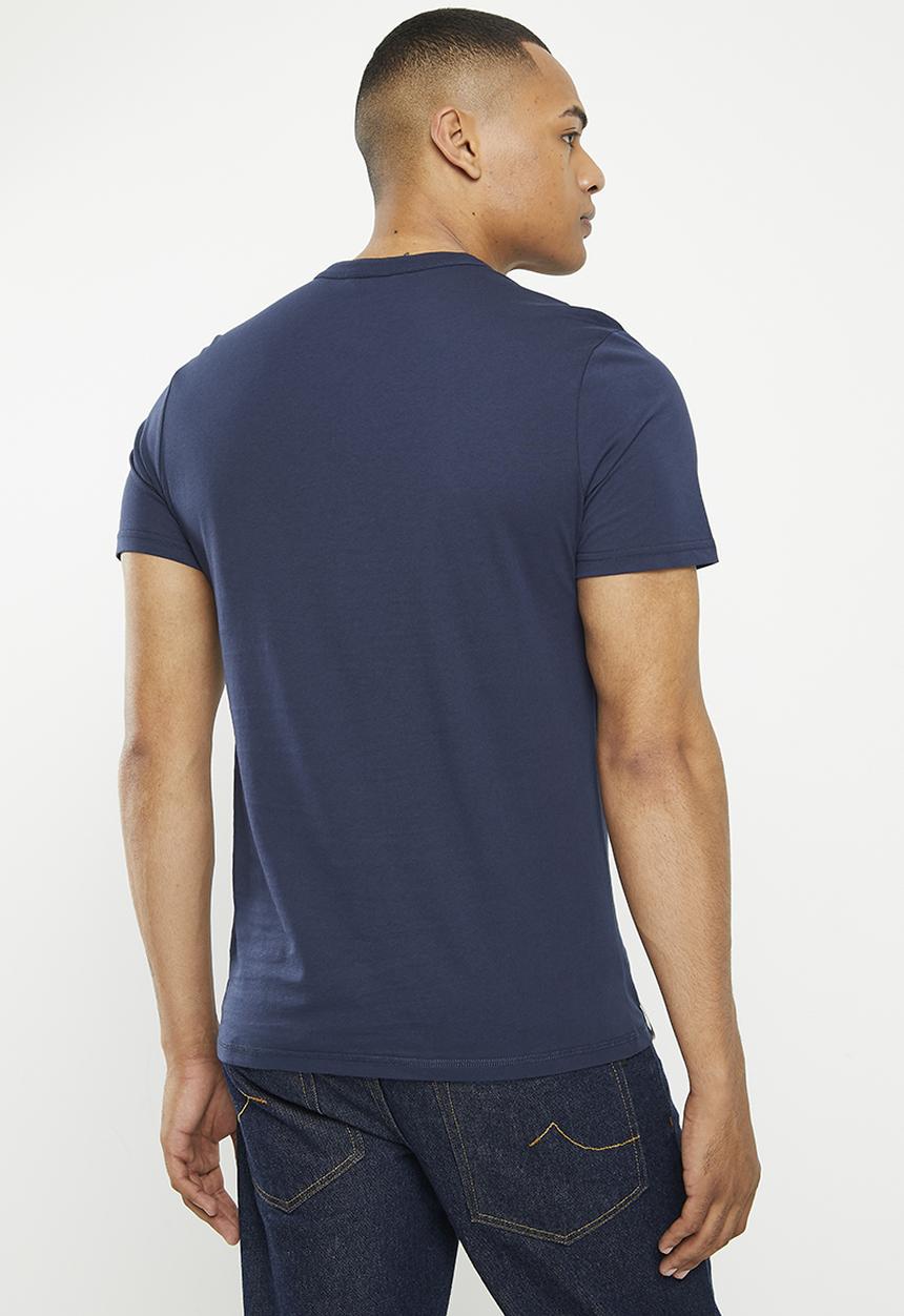 urban° - Mens Urban fashion henley hd print tee - black iris