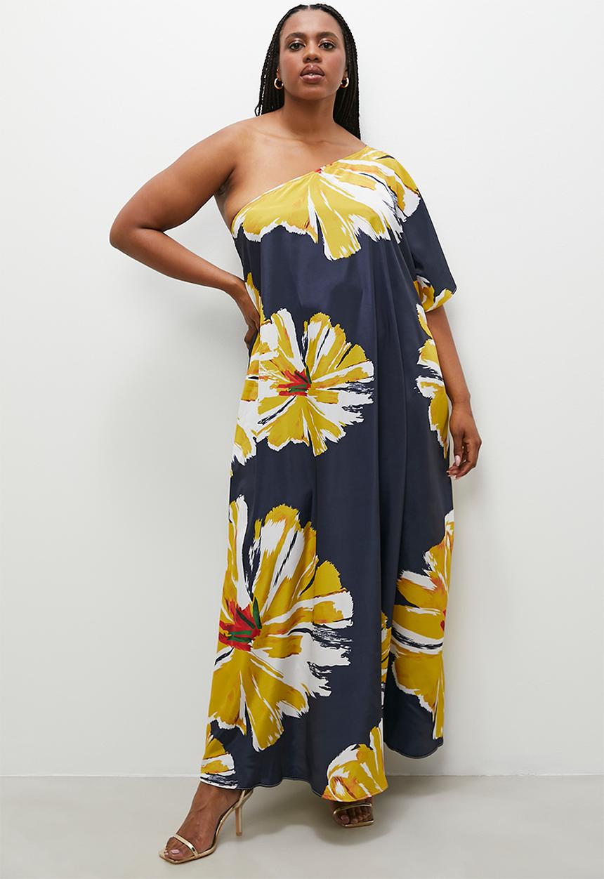 VELVET - Asym kaftan dress - multi