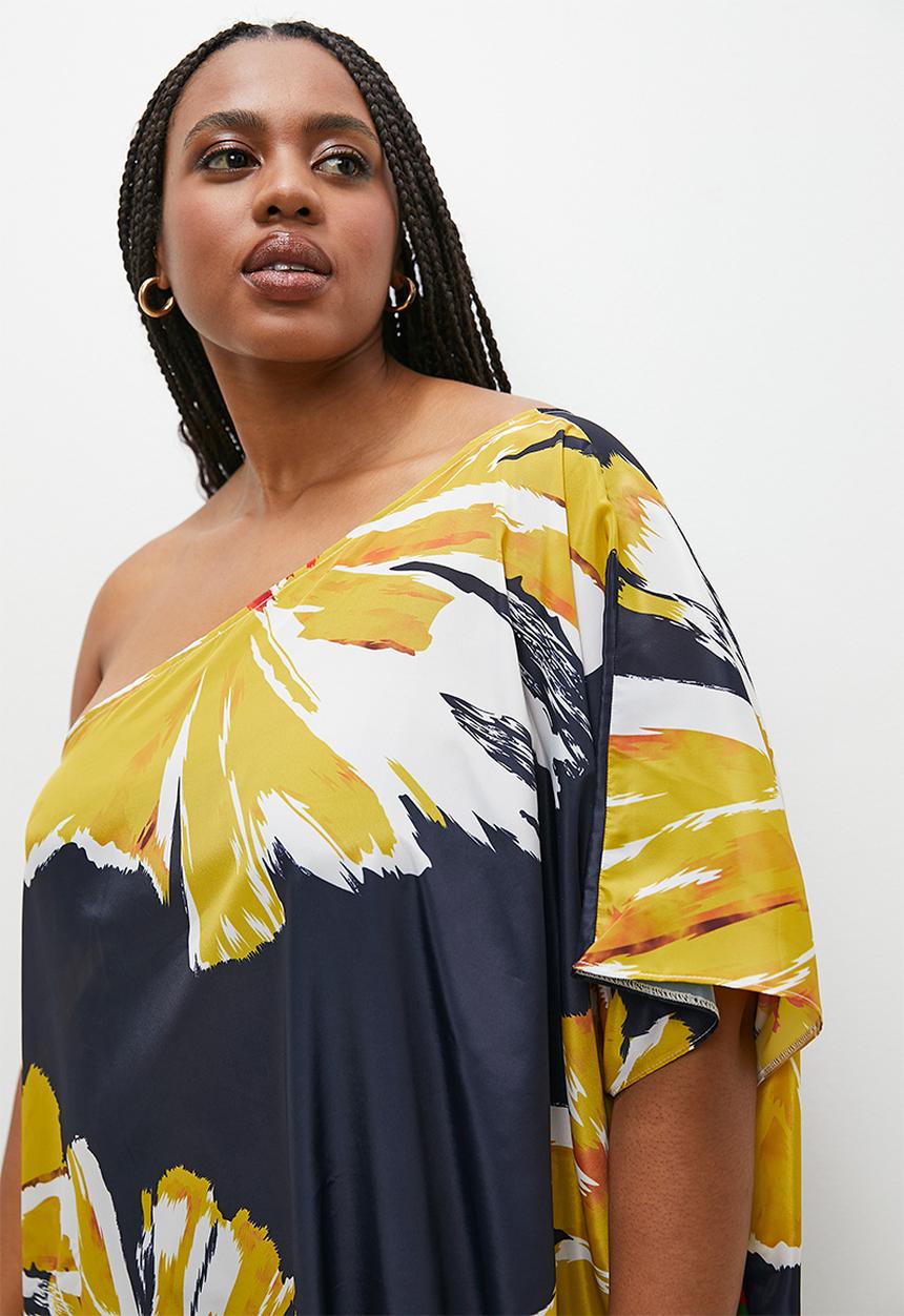 VELVET - Asym kaftan dress - multi