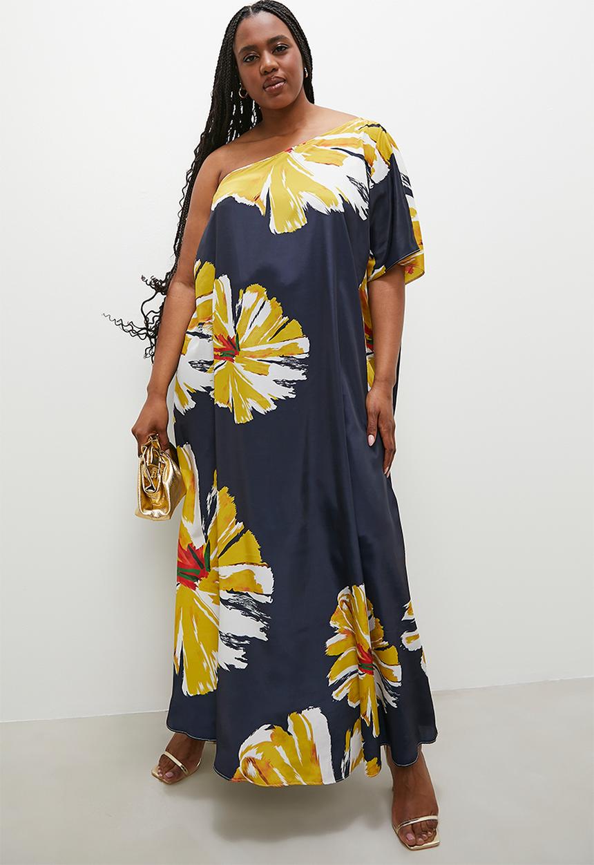 VELVET - Asym kaftan dress - multi