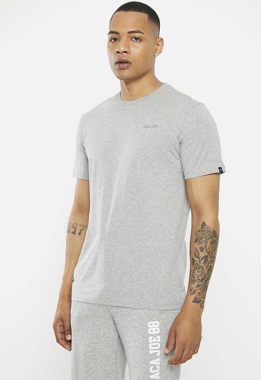 Aca Joe - Mens aca joe hd logo print crew tee - grey melange