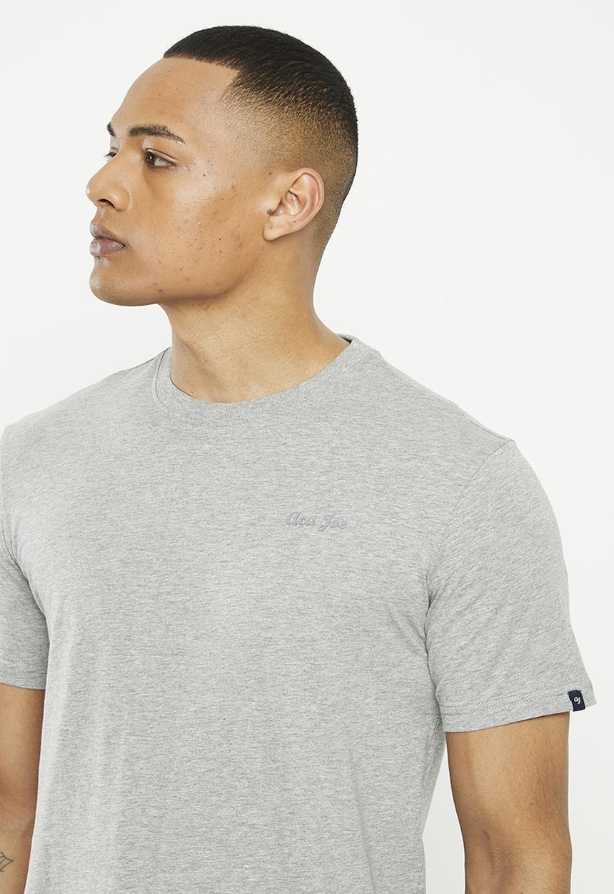 Aca Joe - Mens aca joe hd logo print crew tee - grey melange