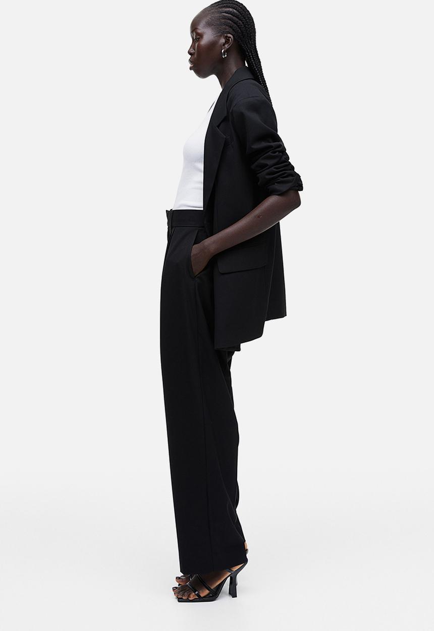 H&M - Low-waist twill trousers - black