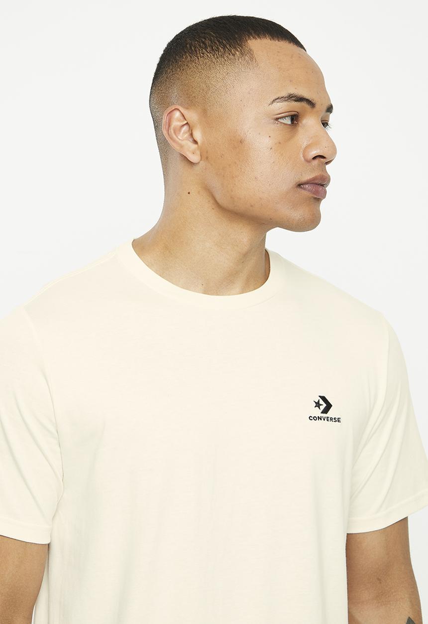 Converse - Converse go to embroidered star chevron tee - ecru